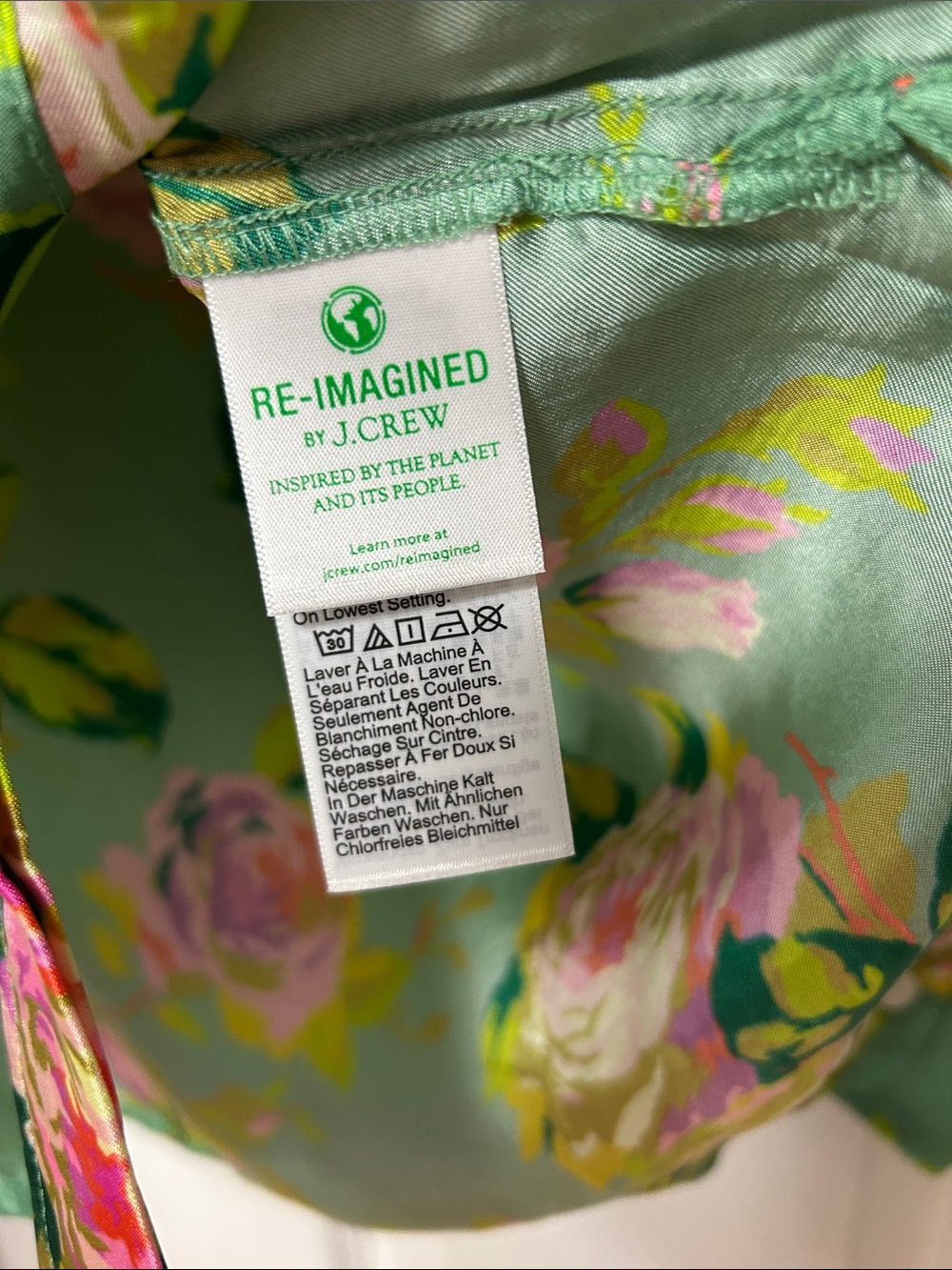 J.Crew Green cupro-blend Button-Down Shirt in rose garden - Picture 4 of 8